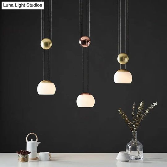 Frosted Glass Pendant Light Kit - Postmodern Rose Gold/Gold Ceiling Hang