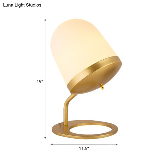 Frosted Glass Small Desk Lamp - Pinecone Post Modern Brass Finish