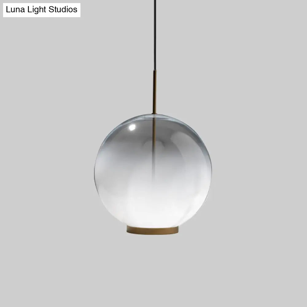 Sleek Sphere Pendant Light - Frosted Glass Single Bulb Dining Table Suspension