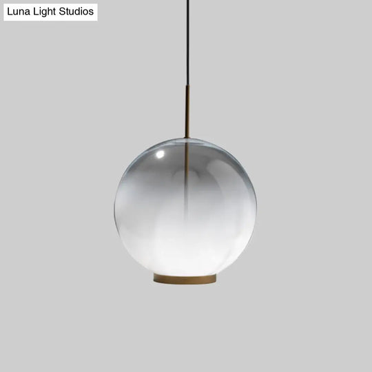 Sleek Sphere Pendant Light - Frosted Glass Single Bulb Dining Table Suspension