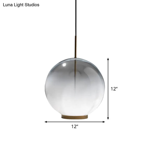 Sleek Sphere Pendant Light - Frosted Glass Single Bulb Dining Table Suspension