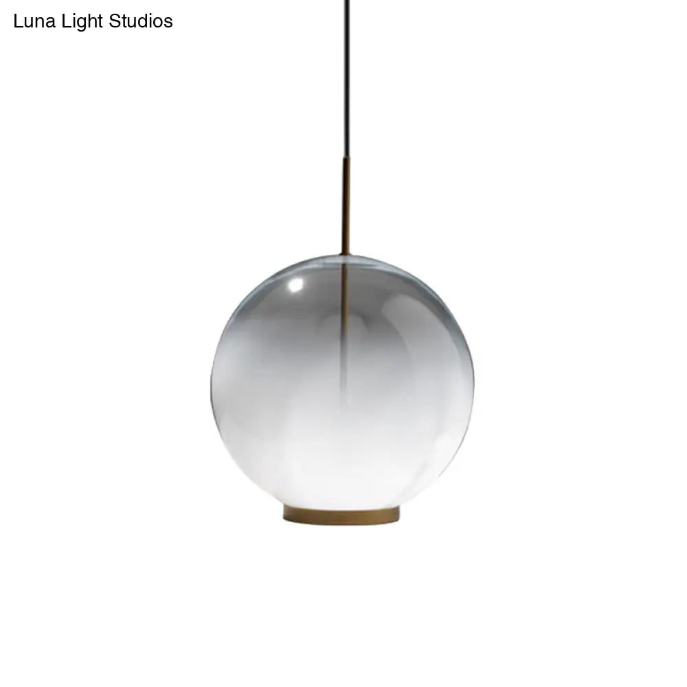 Frosted Glass Sphere Pendant Single Bulb Dining Table Light