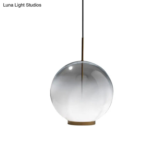 Frosted Glass Sphere Pendant Single Bulb Dining Table Light