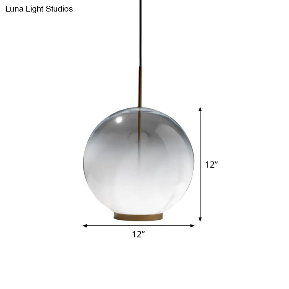 Frosted Glass Sphere Pendant Single Bulb Dining Table Light
