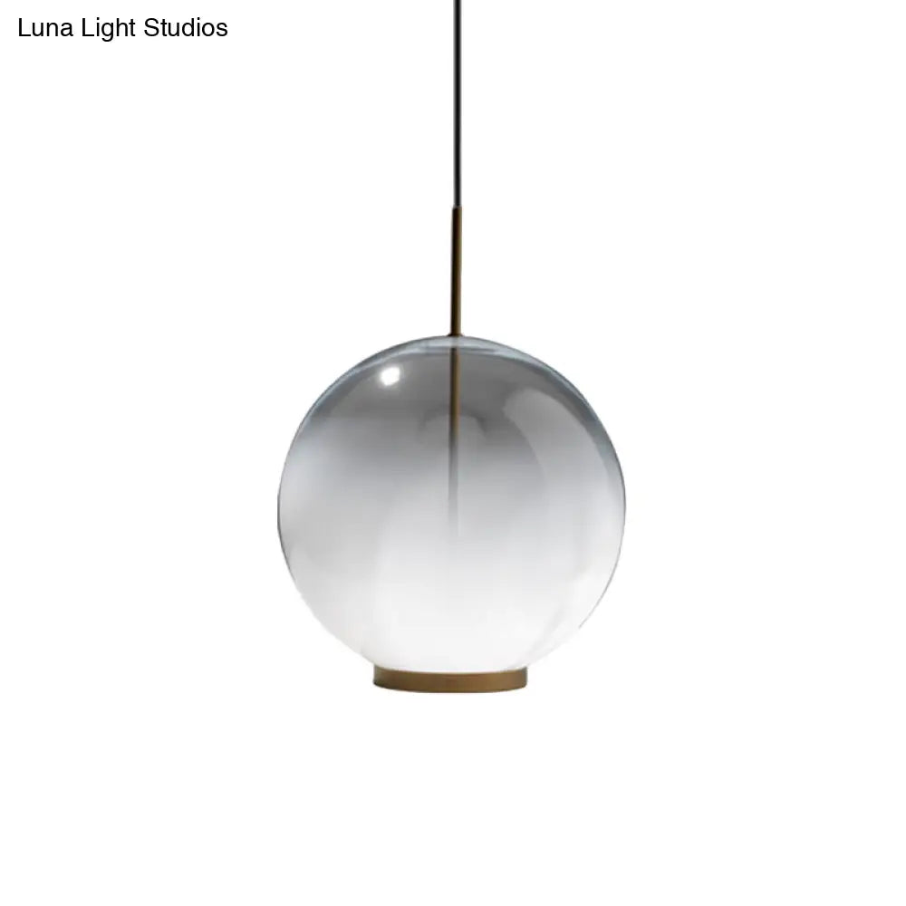 Sleek Sphere Pendant Light - Frosted Glass Single Bulb Dining Table Suspension