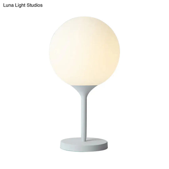 Frosted Glass Spheroid Night Lamp - Simplicity 1-Light Table Lighting For Living Room 6/10 Wide