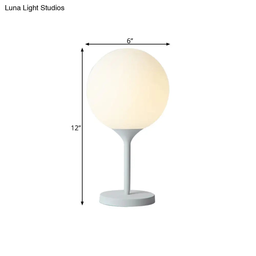 Frosted Glass Spheroid Night Lamp - Simplicity 1-Light Table Lighting For Living Room 6/10 Wide