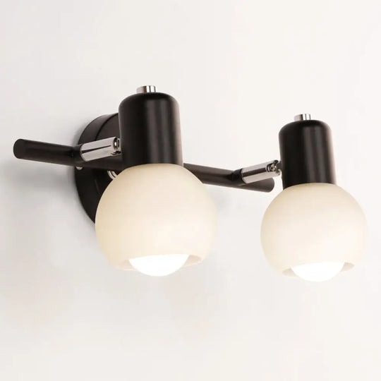 Frosted Glass Wall Lights For Bathroom Vanity With American Design - Ideal Wash Basin 2 / Black