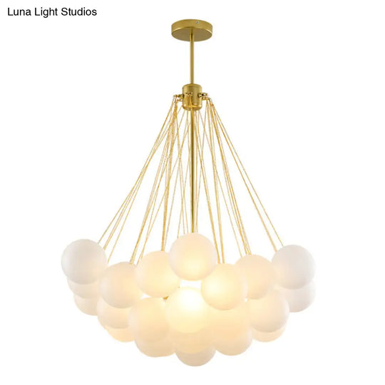 Frosted White Glass Bubbles Chandelier For Stylish Nordic Living Room