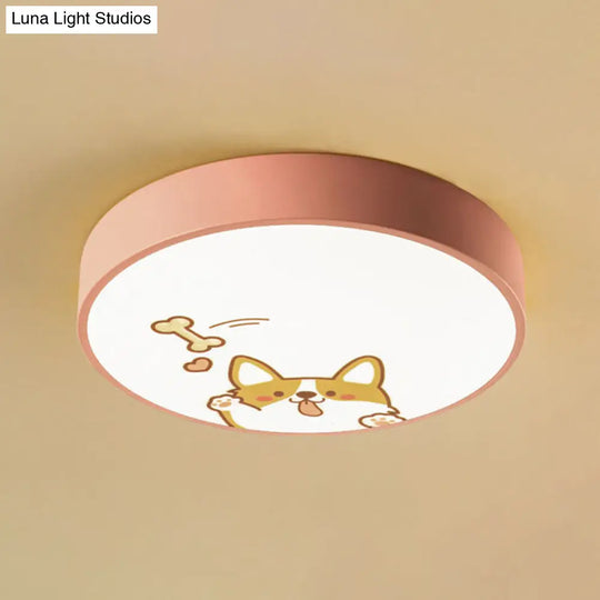 Fun Cartoon Pattern Led Flush Mount Ceiling Light For Kids Bedrooms