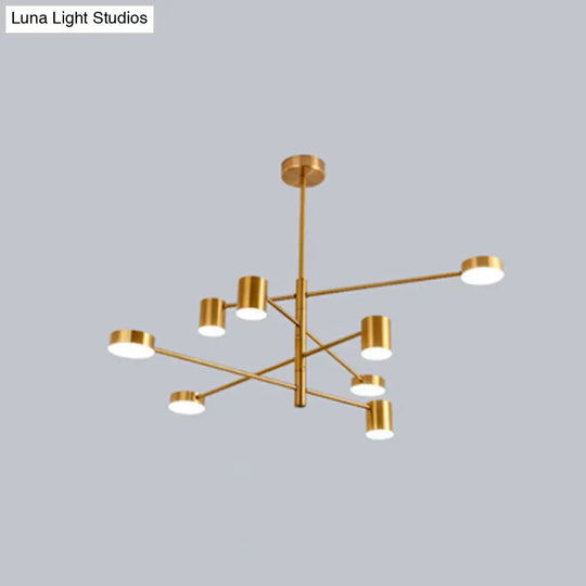 Gatria - Contemporary Sputnik Chandelier: Metal Pendant Light 8 / Gold White