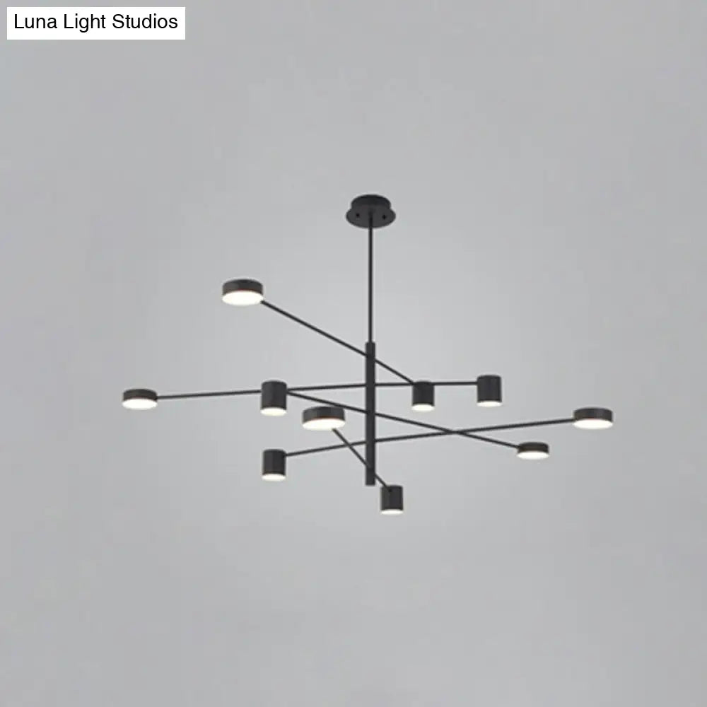 Gatria - Contemporary Sputnik Chandelier: Metal Pendant Light 10 / Black White