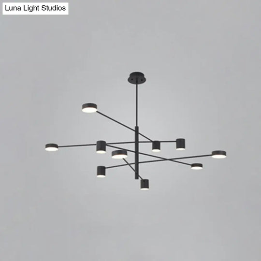 Gatria - Contemporary Sputnik Chandelier: Metal Pendant Light 10 / Black White