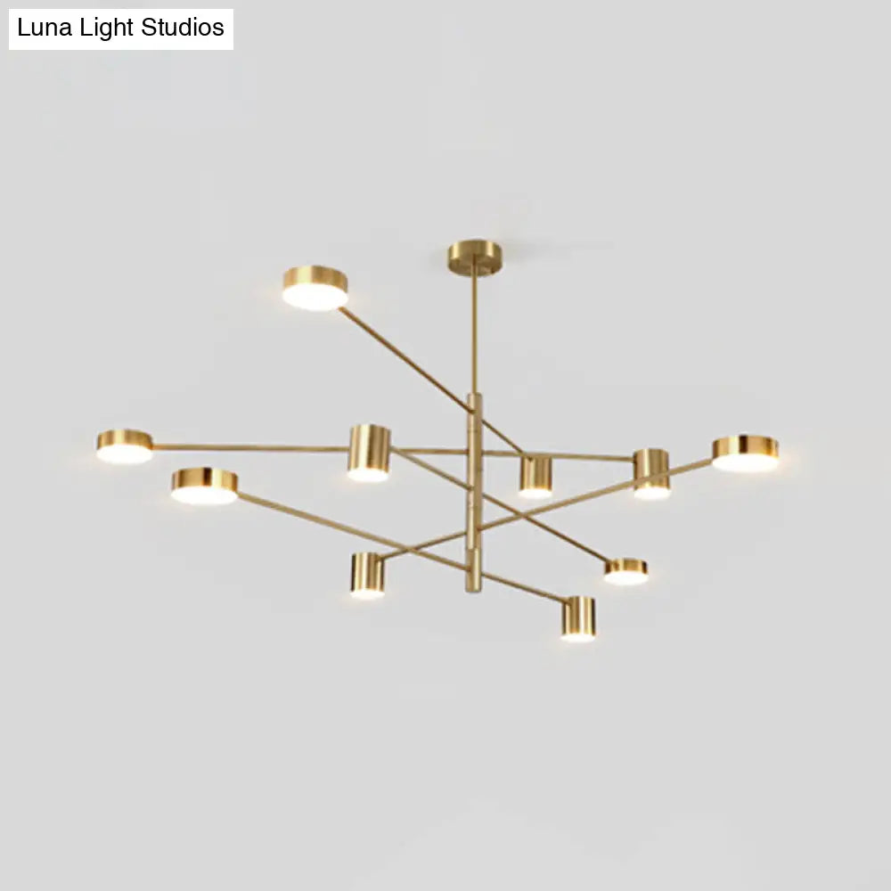 Gatria - Contemporary Sputnik Chandelier: Metal Pendant Light 10 / Gold Warm