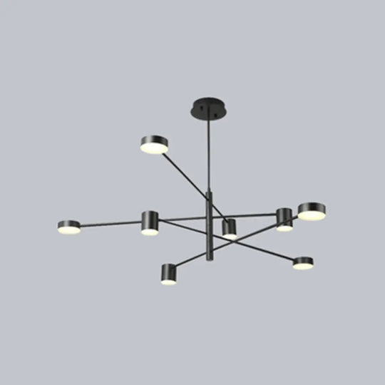 Gatria - Contemporary Sputnik Chandelier: Metal Pendant Light 8 / Black White