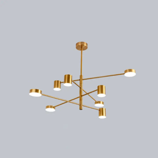 Gatria - Contemporary Sputnik Chandelier: Metal Pendant Light 8 / Gold White