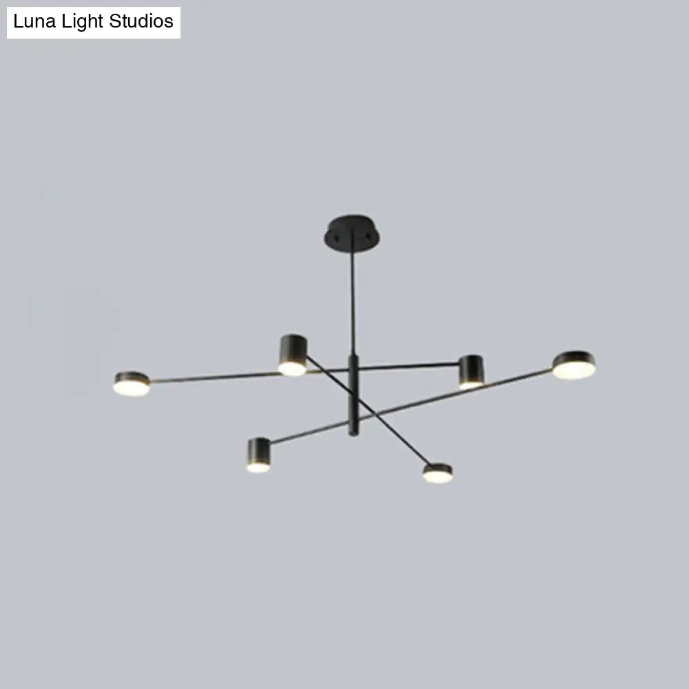 Gatria - Contemporary Sputnik Chandelier: Metal Pendant Light 6 / Black White