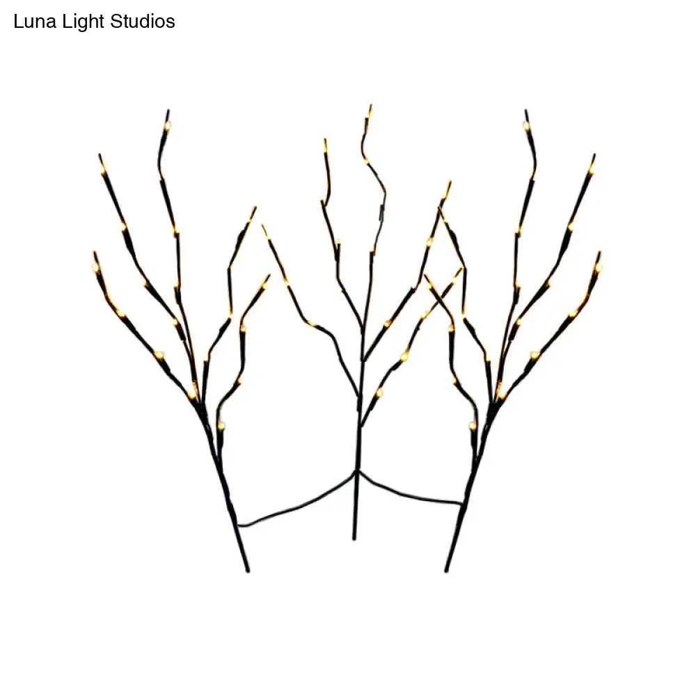 Gatria - Modern Led Metal Night Table Lighting For Living Room: Black Branching