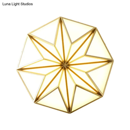 Geometric Acrylic Led Flush Light For Great Room Ceiling - Black/White/Gold