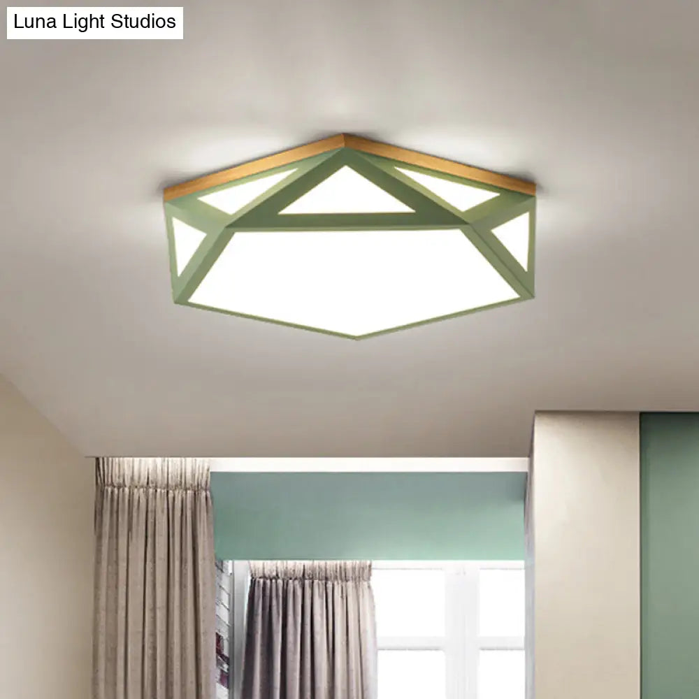 Geometric Acrylic Led Flush Light With Multiple Sizes And Color Options For Bedroom Ceiling - Modern