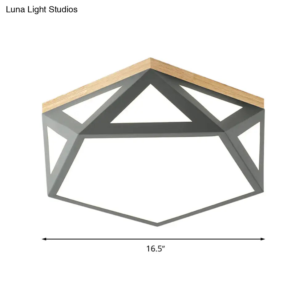 Geometric Acrylic Led Flush Light With Multiple Sizes And Color Options For Bedroom Ceiling -