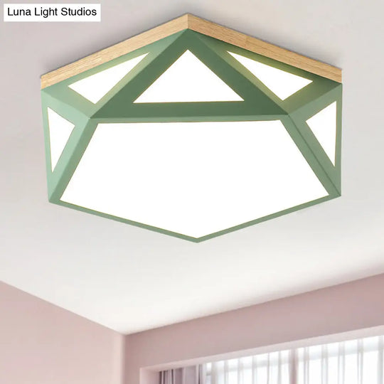 Geometric Acrylic Led Flush Light With Multiple Sizes And Color Options For Bedroom Ceiling - Modern