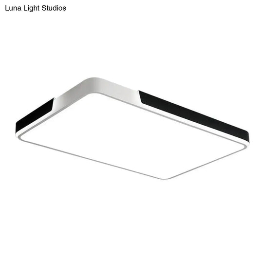 Geometric Black And White Led Flush Ceiling Light For Living Room