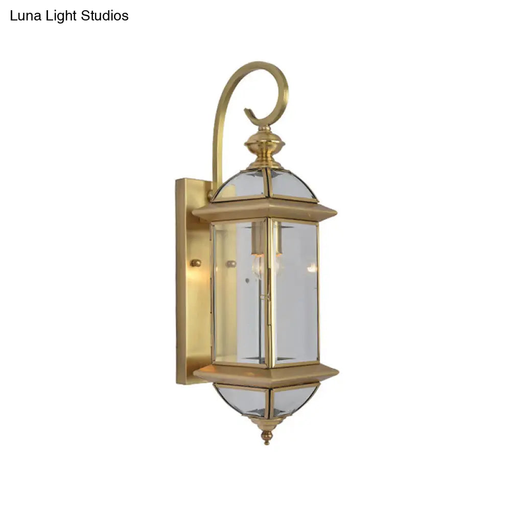 Geometric Brass Sconce With Traditional Style Wall Mount - Perfect For Living Room Lighting