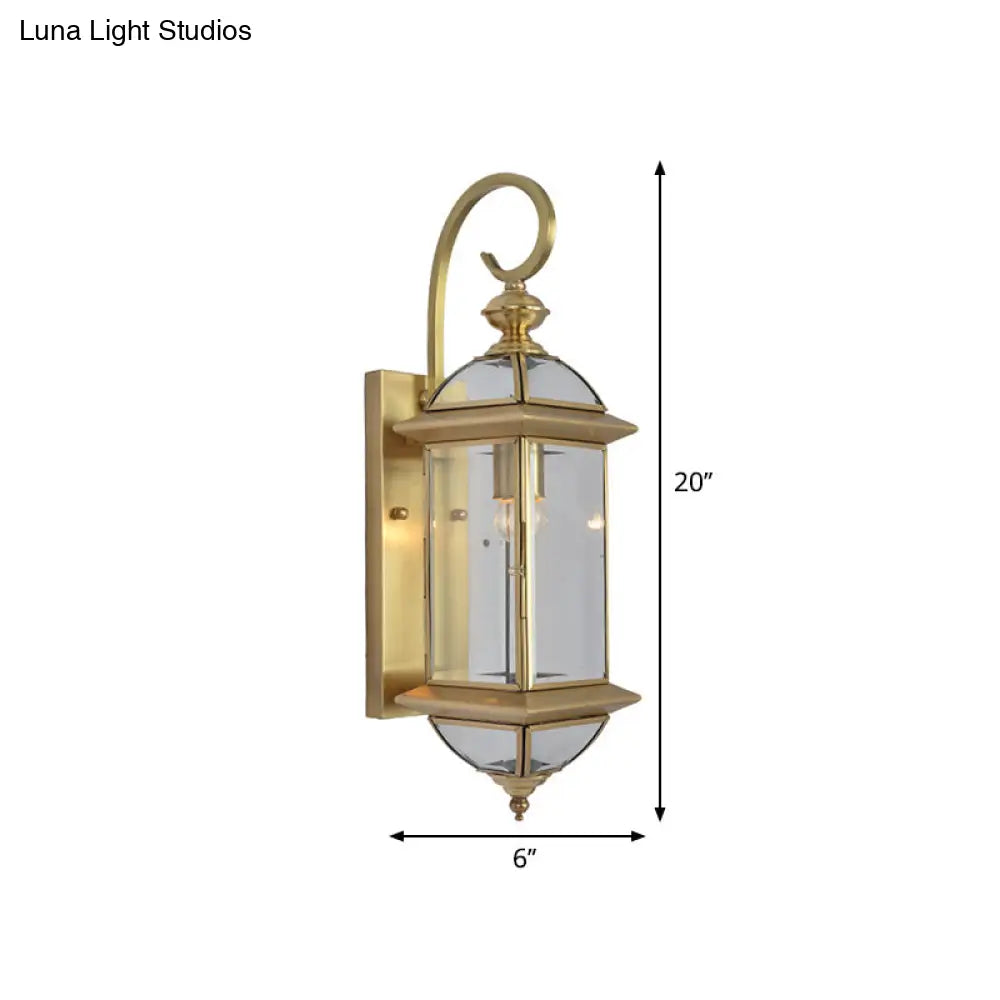 Geometric Brass Sconce With Traditional Style Wall Mount - Perfect For Living Room Lighting