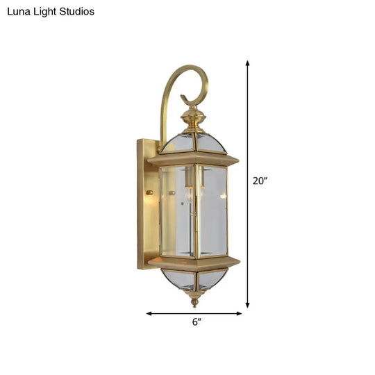 Geometric Brass Sconce With Traditional Style Wall Mount - Perfect For Living Room Lighting