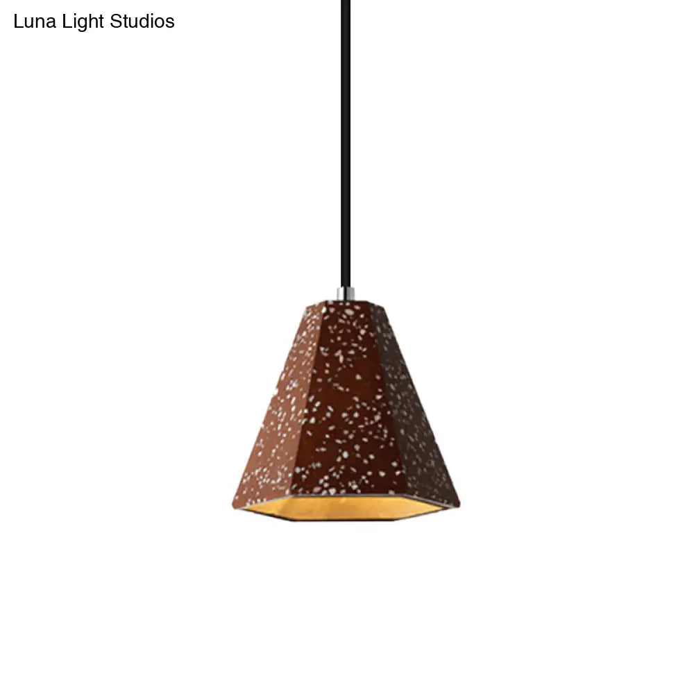 Geometric Cement Pendant Lighting - Simplicity Black/White/Yellow Hanging Light