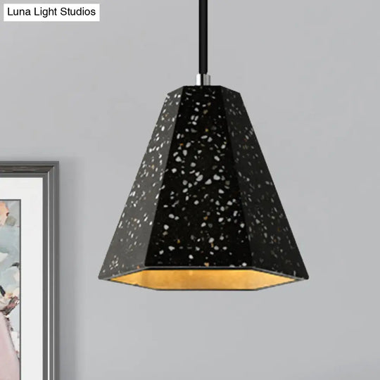 Geometric Cement Pendant Lighting - Simplicity Black/White/Yellow Hanging Light Black