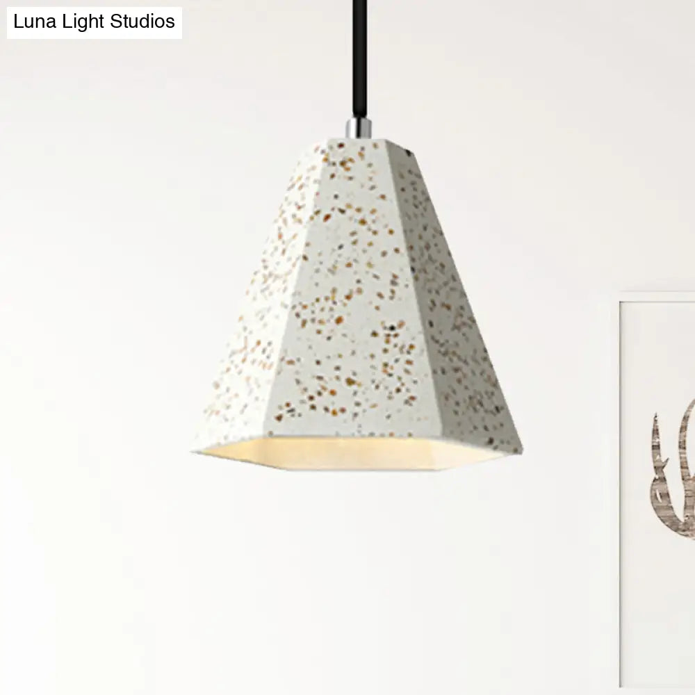 Geometric Cement Pendant Lighting - Simplicity Black/White/Yellow Hanging Light White