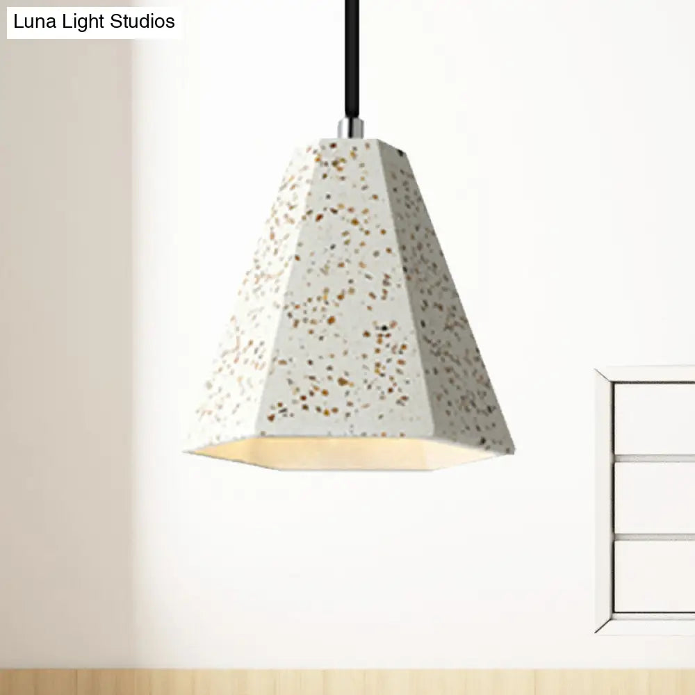 Geometric Cement Pendant Lighting - Simplicity Black/White/Yellow Hanging Light