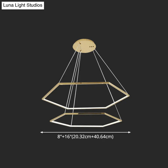 Geometric Chandelier: Ultra-Modern Metallic Lighting Fixture For Living Room