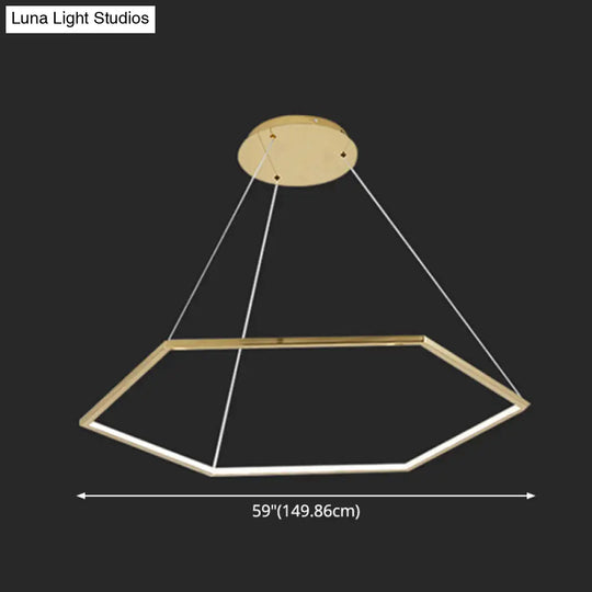 Geometric Chandelier: Ultra-Modern Metallic Lighting Fixture For Living Room