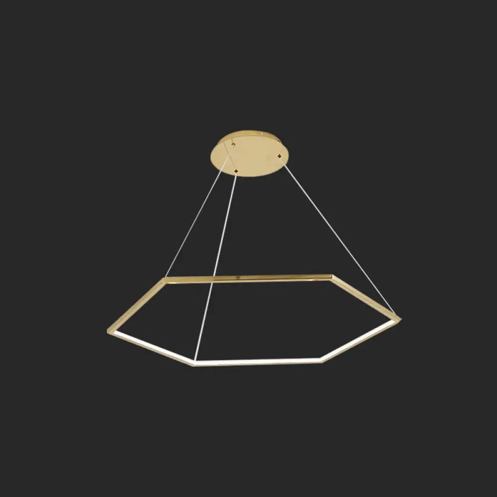 Geometric Chandelier: Ultra-Modern Metallic Lighting Fixture For Living Room Gold / 12 Natural