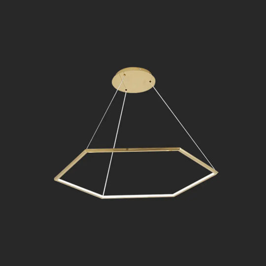 Geometric Chandelier: Ultra-Modern Metallic Lighting Fixture For Living Room Gold / 16 Natural