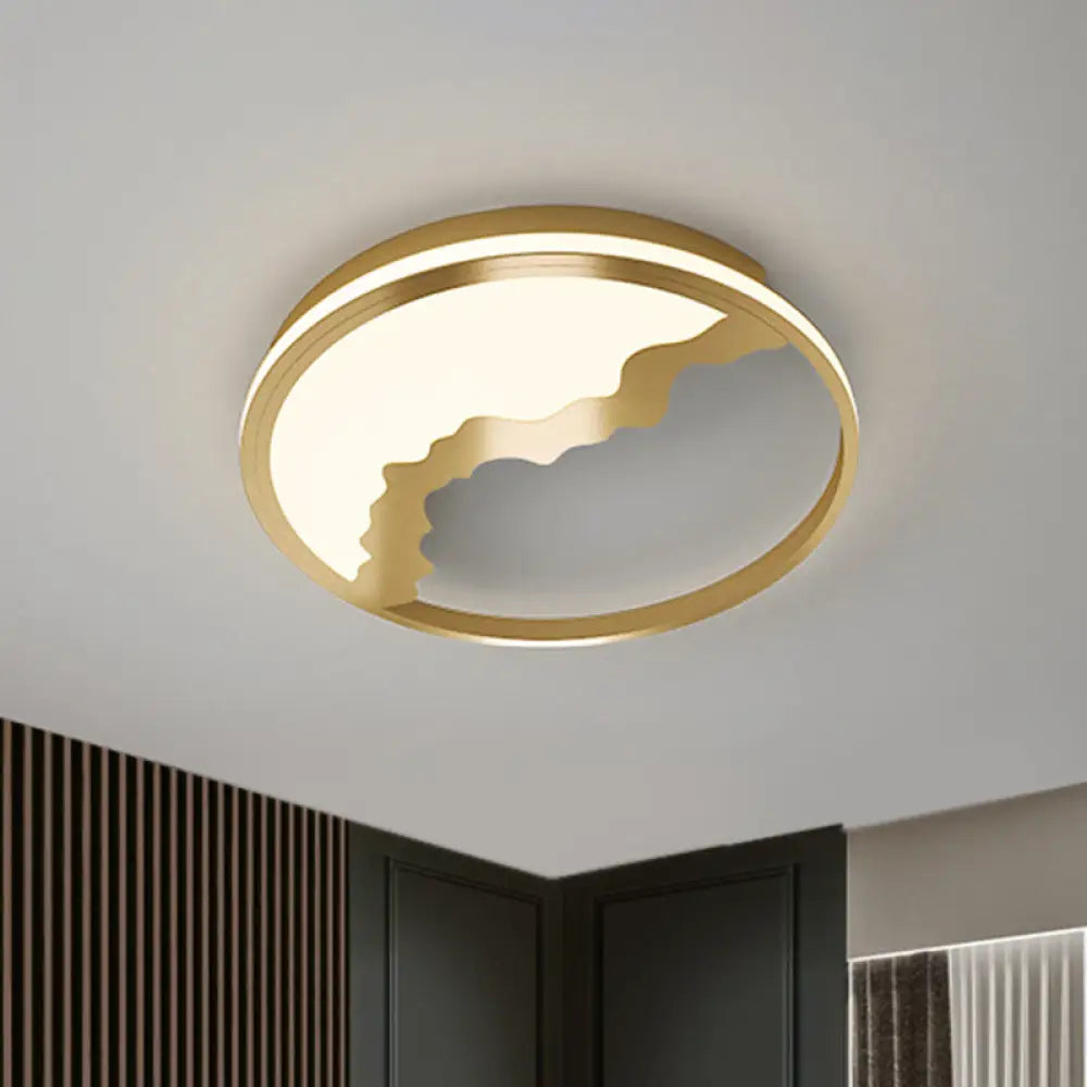 Geometric Flush Mount Light - Modern Acrylic Led Brass Flushmount 12.5’/16.5’/20.5’ Width / 12.5’