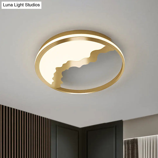 Geometric Flush Mount Light - Modern Acrylic Led Brass Flushmount 12.5/16.5/20.5 Width / 12.5