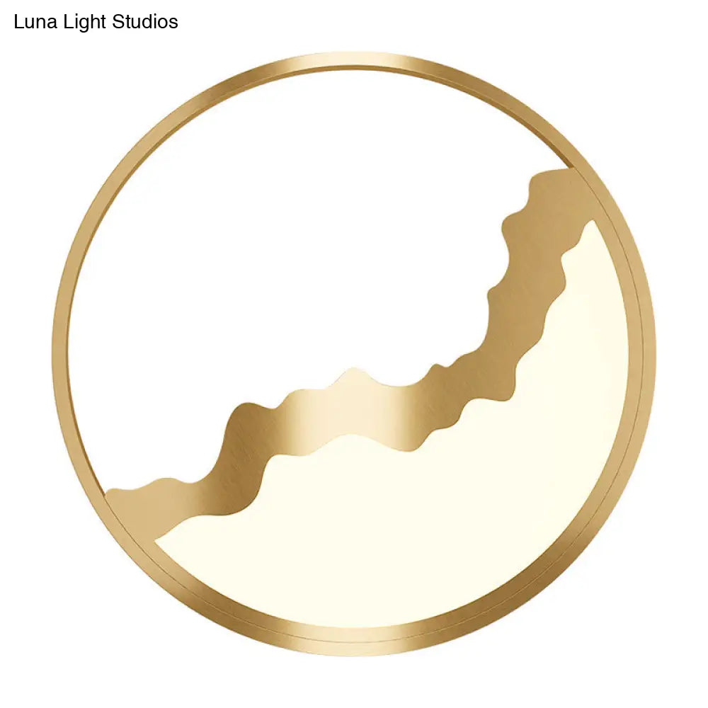 Geometric Flush Mount Light - Modern Acrylic Led Brass Flushmount 12.5’/16.5’/20.5’ Width
