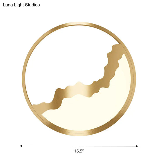 Geometric Flush Mount Light - Modern Acrylic Led Brass Flushmount 12.5’/16.5’/20.5’ Width
