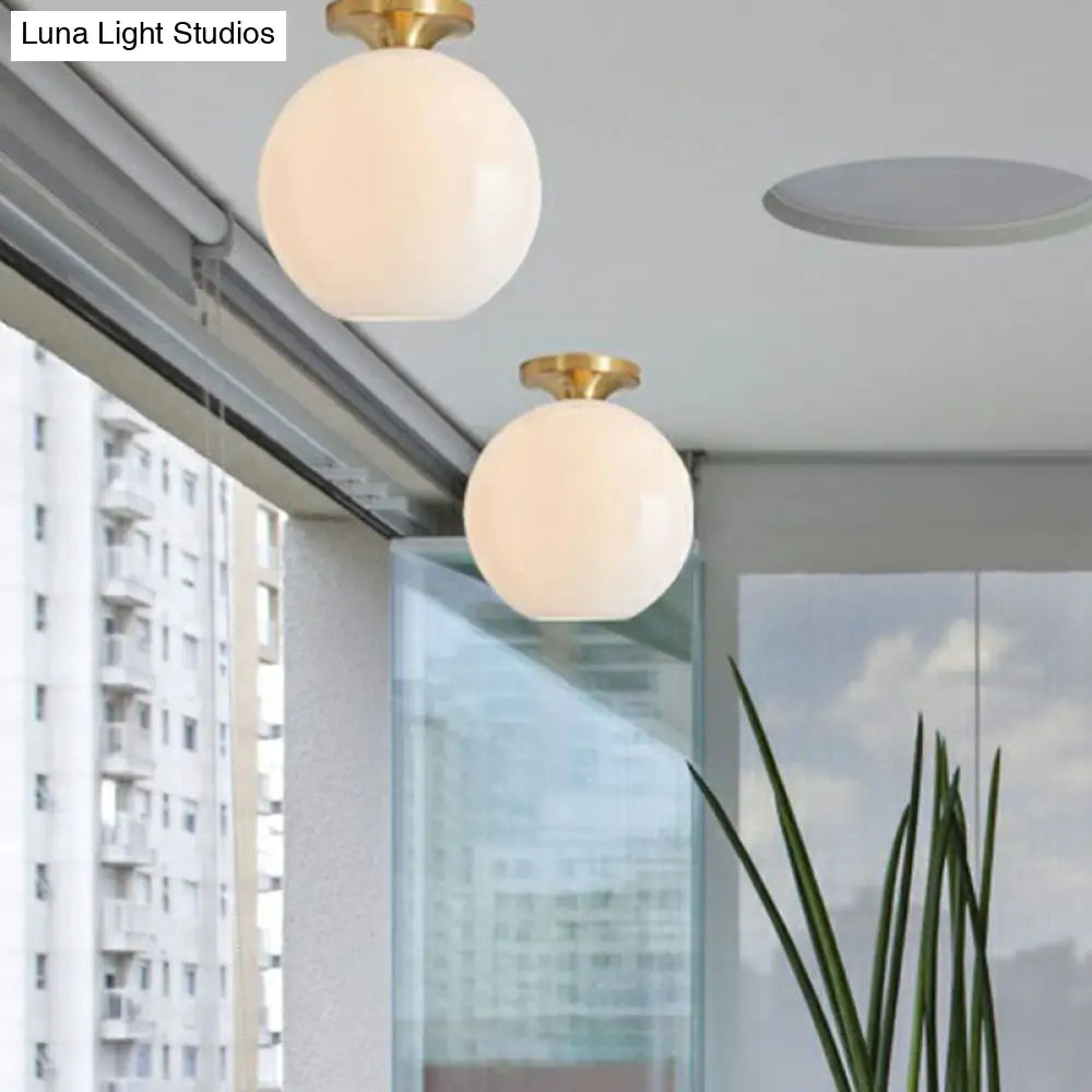 Geometric Glass Flushmount Light - Sleek And Simple Ceiling Fixture For Balcony More
