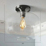 Geometric Glass Flushmount Light - Sleek And Simple Ceiling Fixture For Balcony More Black / F