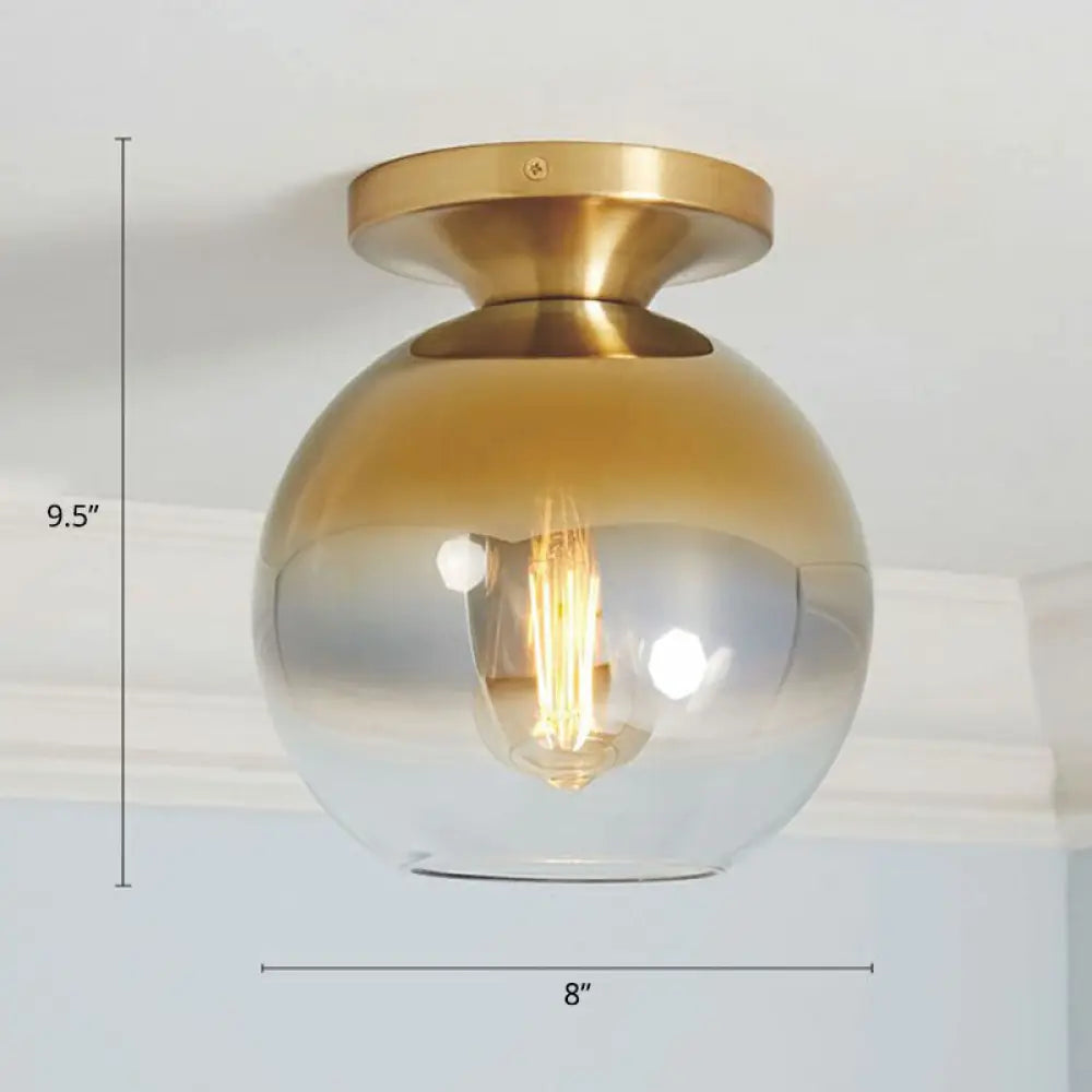 Geometric Glass Flushmount Light - Sleek And Simple Ceiling Fixture For Balcony More Gold / D