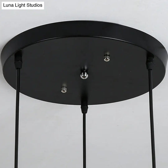 Geometric Hanging Lamp: Carved Metal Shade Industrial Style 3 Lights For Kitchen Pendant Lighting