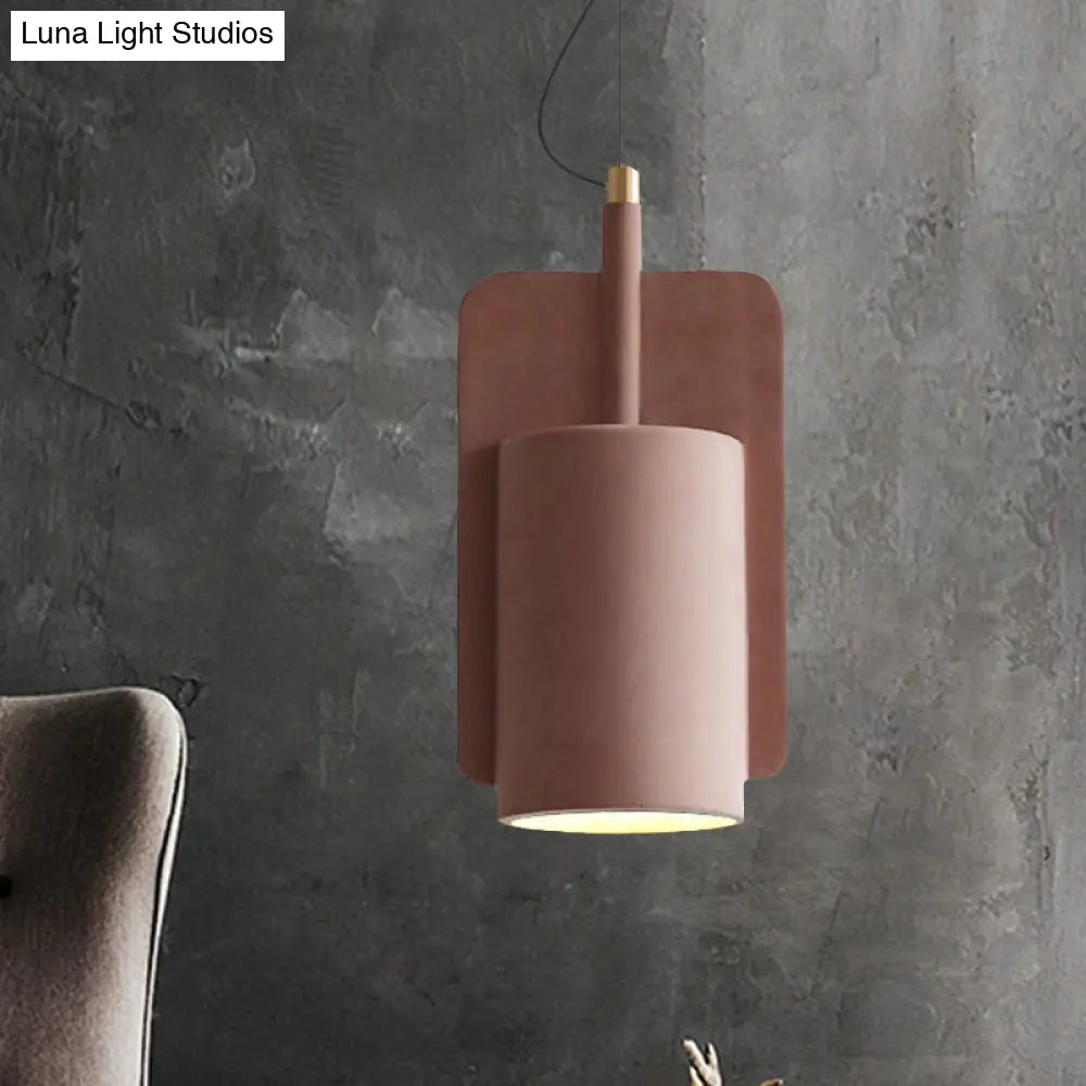 Geometric Industrial Cement Pendant Light - Grey/Beige/Pink 1-Light 6’/8’/9’W