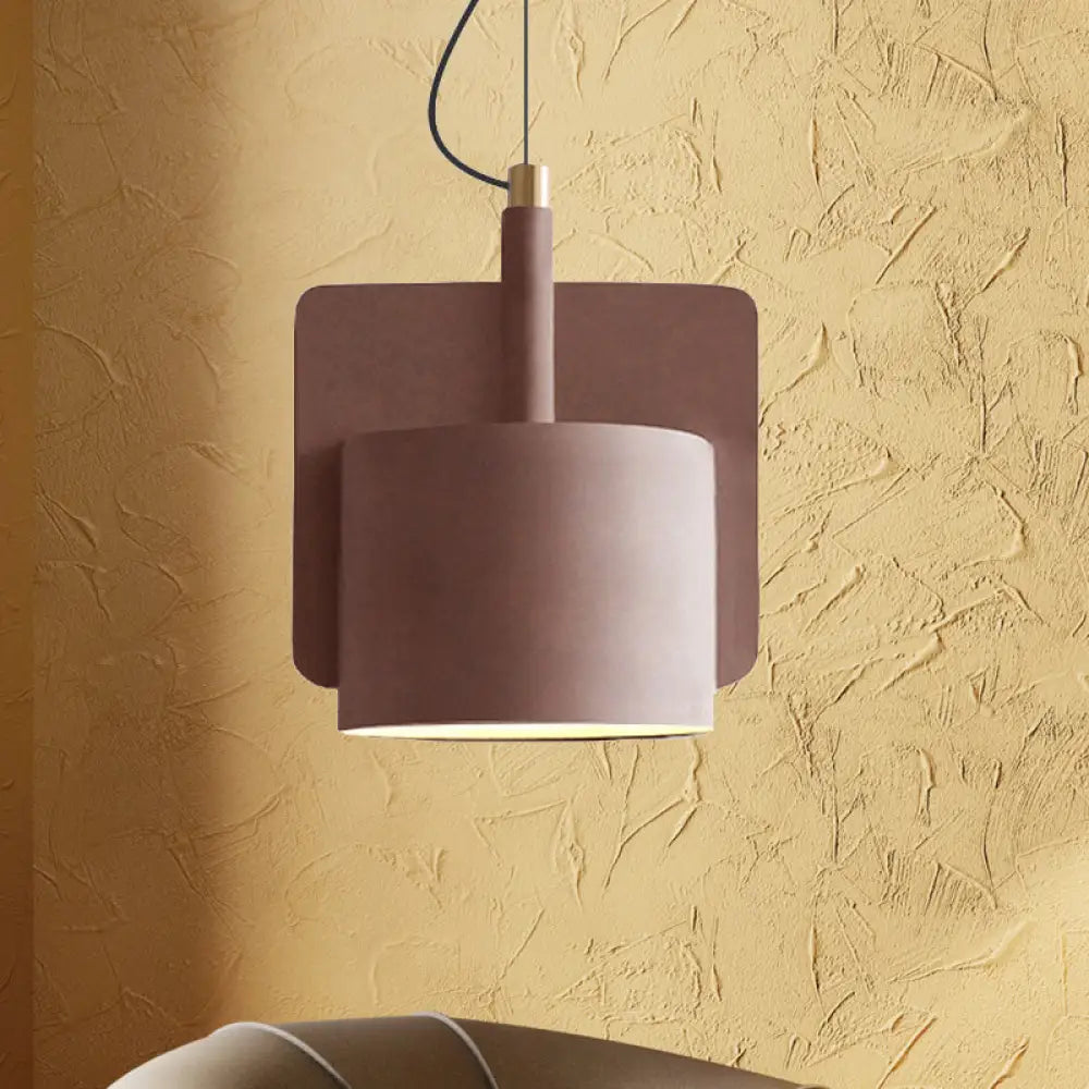 Geometric Industrial Cement Pendant Light - Grey/Beige/Pink 1-Light 6’/8’/9’W Pink / 8’