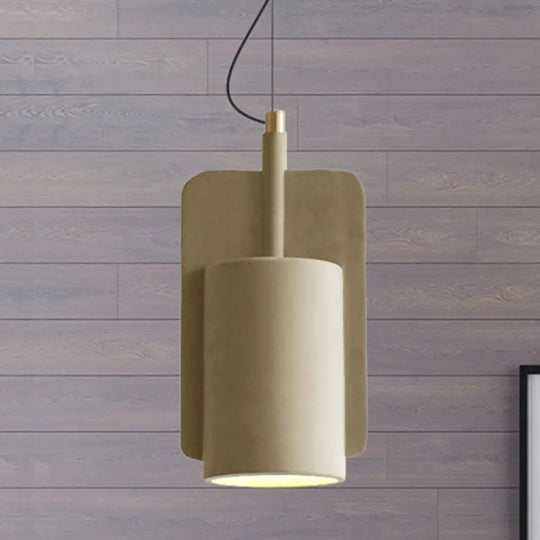 Geometric Industrial Cement Pendant Light - Grey/Beige/Pink 1-Light 6’/8’/9’W Beige / 6’