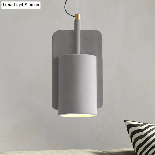 Geometric Cement Pendant Light - Industrial Style Grey/Beige/Pink 6/8/9W Grey / 6